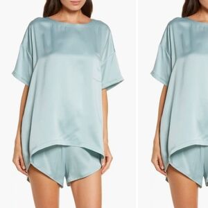 Lunya Washable Silk Top in Cumulus Blue